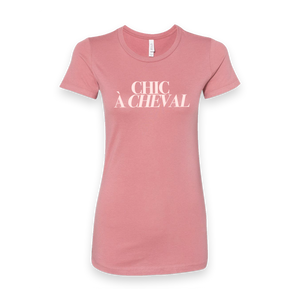 Chic à Cheval T-shirt Femme Rose Mauve