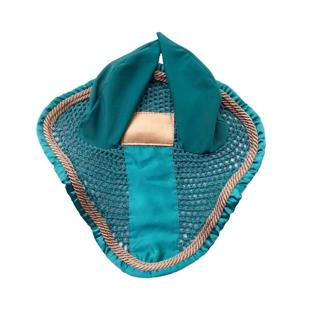 Bonnet anti-mouches Satin Turquoise